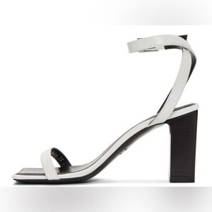❄️ SALE ❄️ BALENCIAGA Black & White $790 Leather Heels Y2K Sandals W/ Box Size 8